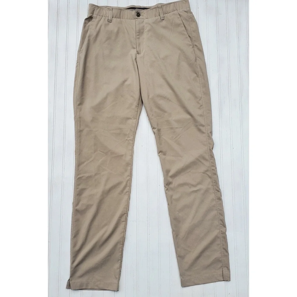 Under Armour Match Play Golf Pants Mens 34x34 Khaki Tan Straight Leg Performance